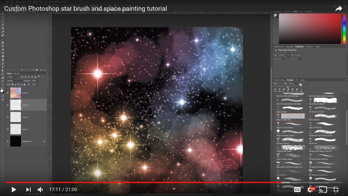 Custom, Realistic, Starfield Brush and Nebula Painting